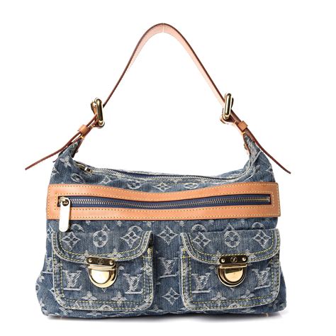 LOUIS VUITTON Monogram Denim Baggy PM Blue